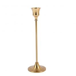 Bougeoir NKlaus 9,5cm Laiton Doré Avec Anneau De Transport - Plateau Couronne
