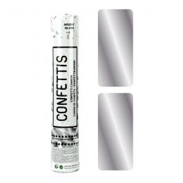 Petit Canon A Confettis Argent 18cm, Confetti Argenté