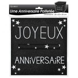 Urne Anniversaire Pailletee Noir