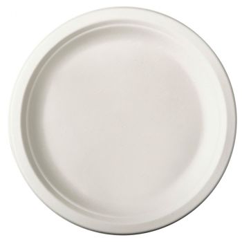 Assiette canne ronde Blanche x50