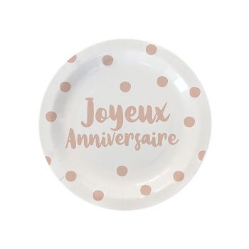 Assiettes à poids joyeux anniversaire x6