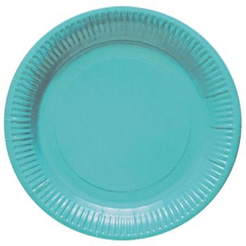 Assiettes bleu ciel x8