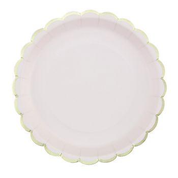 Assiettes feston rose pastel x8