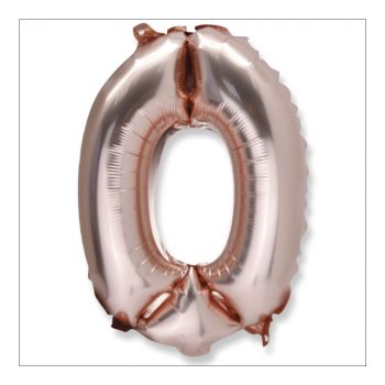 Ballon aluminium chiffre 0 rose gold 36cm