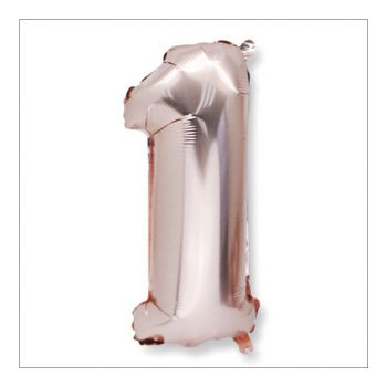 Ballon aluminium chiffre 1 rose gold 36cm