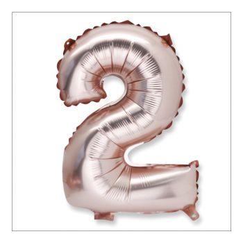 Ballon aluminium chiffre 2 rose gold 36cm