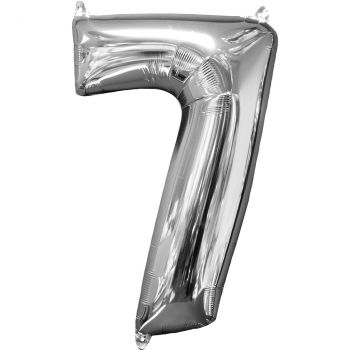 Ballon aluminium chiffre 7 argent 66cm