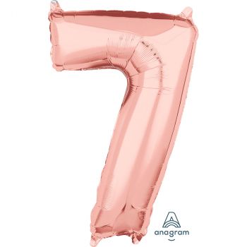 Ballon aluminium chiffre 7 rose gold 66cm 382458