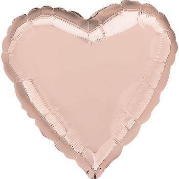 Ballon aluminium cœur  rose gold 43cm