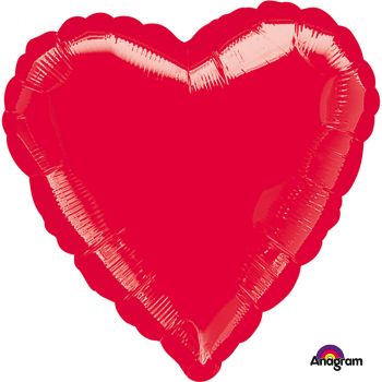 Ballon aluminium cœur  rouge métallisé 43cm