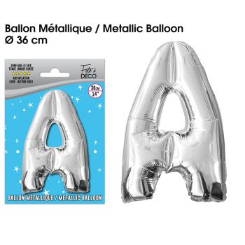 Ballon aluminium lettre A argent 26cm