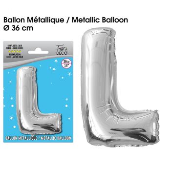 Ballon aluminium lettre L argent 26cm