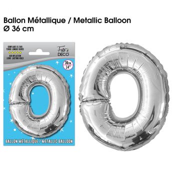 Ballon aluminium lettre O argent 26cm