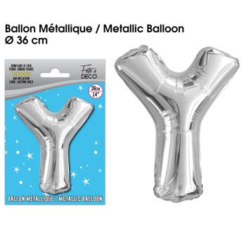 Ballon aluminium lettre Y argent 26cm