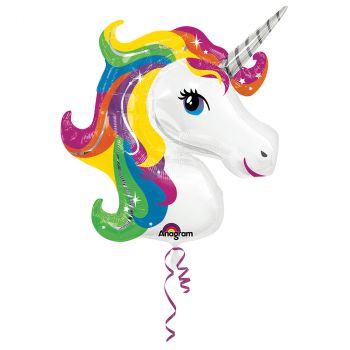 Ballon aluminium licorne ar-en-ciel 83cm