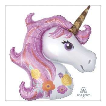 Ballon aluminium magic licorne 83cm