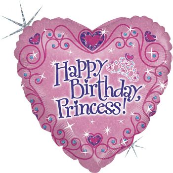 Ballon Happy Birthday Princesse rose