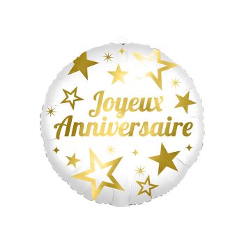 Lot de 3 Ballons Joyeux Anniversaire Confettis Or : Ballons