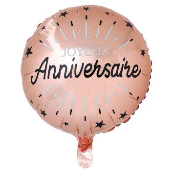 Ballon joyeux anniversaire rose