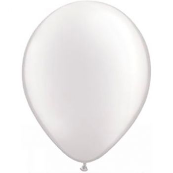Ballon latex blanc métallisé 28cm
