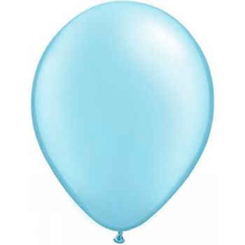 Ballon latex bleu métallisé 28cm