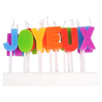 Bougies lettres joyeux anniversaire