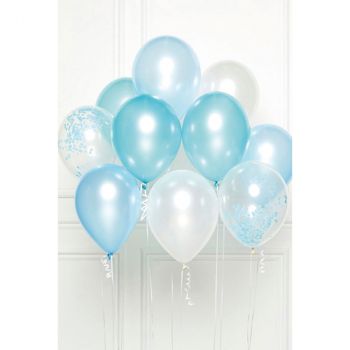 Bouquet ballons latex bleu x10