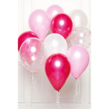 Bouquet ballons latex rose x10