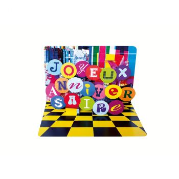 Carte anniversaire mise en scène 17cm 40 modèles au choix