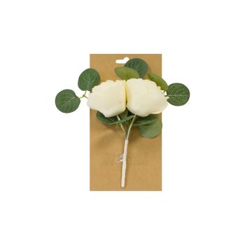 Carte mini bouquet rose blanche
