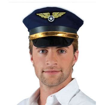 Casquette de pilote avion bleu