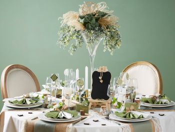 Foamrose roses midi blanc mariage déco décoration de table streudeko Mariage agrafe 