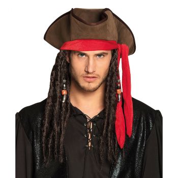 Chapeau de pirate avec cheveux