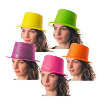 Chapeau paillette fluo 5 assortis