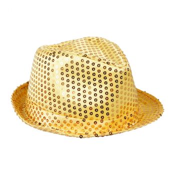 Chapeau sequin doré