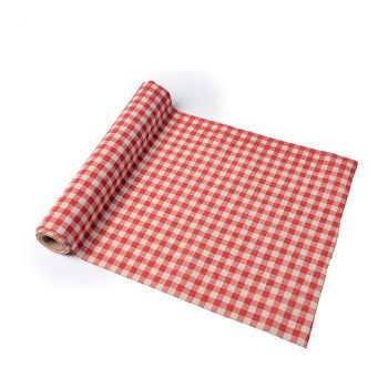 Chemin de table coton vichy rouge 30cmx5m