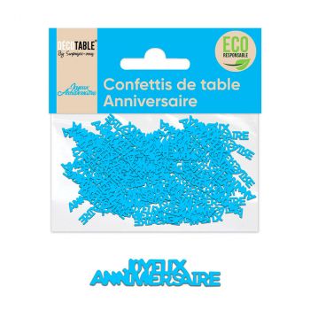 Confettis joyeux anniversaire bleu