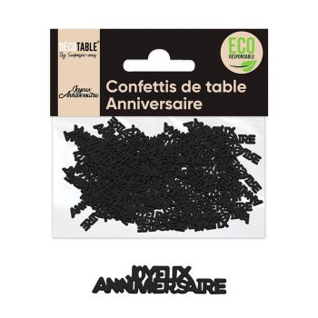 Confettis joyeux anniversaire noir