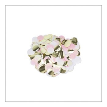 Confettis ronds rose/blanc/or 3cm 36gr
