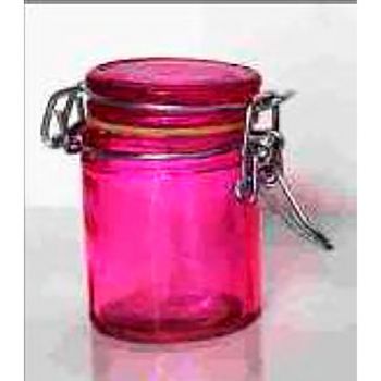 Confiturier en verre fuchsia 7cm