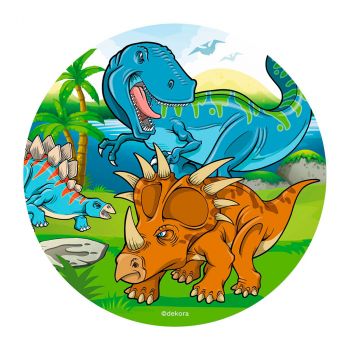 Disque dinosaure en azyme pour gateau