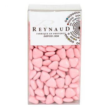 Dragées cœur chocolat rose 250gr