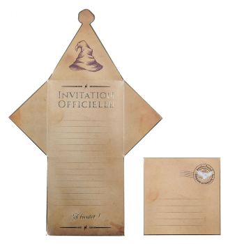Enveloppe invitation sorcier x8