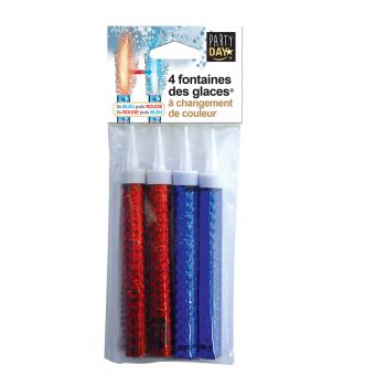 Fontaines des glaces x4 rouge et bleu