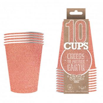 Gobelet papier cartonné pailletes rose x10 53cl