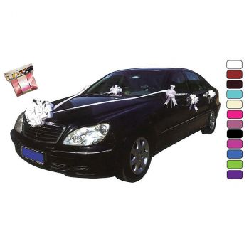 Wedding car decoration = décoration de voiture de mariage