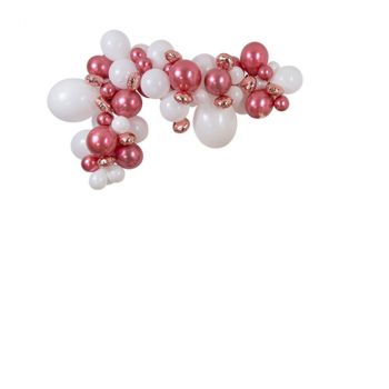 Kit guirlande ballons organique blanc et rose