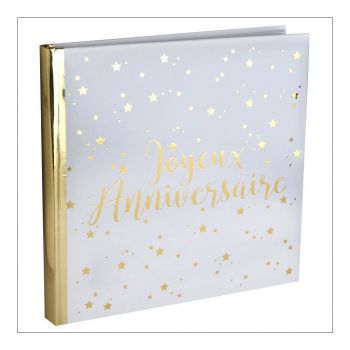 Livre d'or joyeux anniversaire métallisé 24cm