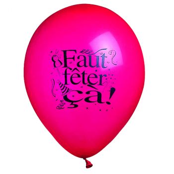 Lot de 10 ballons latex "Faut fêter ça!" 28cm