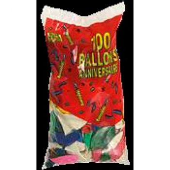 Lot de 10 ballons latex joyeux anniversaire multicolore